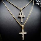 Iced Cross Pendant in Gold (40*21mm)