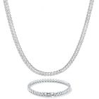 Iced 5mm Women Tennis Chain Necklace in White Gold
