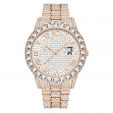 Iced Roman Numerals Men's Watch in Rose Gold