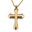 Simple Stainless Steel Cross Pendant in Gold