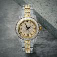 18K Gold Two Tone Iced Watch