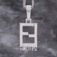 Iced Family First Pendant in White Gold