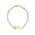 Personalized Tennis Name Bracelet in Gold