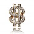 Iced Money Dollar Sign Ring in Gold
