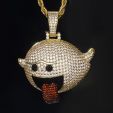 Flying Ghost Pendant in Gold