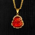 Iced Red Agate Buddha Pendant