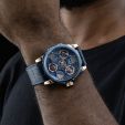 Men's Waterproof Mechanical 44mm Leather Strap Watch