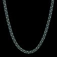 Iced 8mm Handset Emerald & Black Stones Cuban Chain in Black Gold
