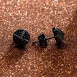 Black Octagon Stud Earrings-8*8mm