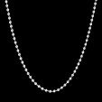 3mm Steel Bead Chain in White Gold