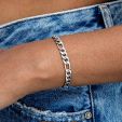 Women's 5mm Figaro Bracelet in White Gold