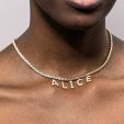 Custom Iced Name Letters Tennis Necklace