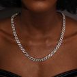 Women's 8mm Iced Cuban Chain in White Gold