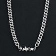 Custom Old English Name Necklace with Iced 8mm Cuban Chain