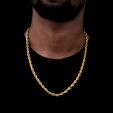 6mm 18K Gold Finish Rope Chain