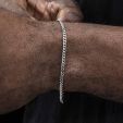 2.5mm Diamond-Cut Stainless Steel Cuban Bracelet