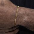 3mm Sunburst Cuban Bracelet in Gold