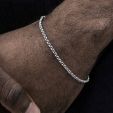 3mm Round Cable Bracelet in White Gold
