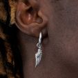 Angel Wings Earrings in White Gold