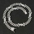 11mm Iced Barb Wire Cuban Chain in White Gold