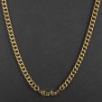Custom Old English Name Necklace with 8mm Cuban Chain in Gold