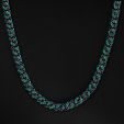 Iced 11mm Emerald & Black Stones Cuban Chain in Black Gold