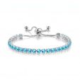 4mm Light Blue Stones Tennis Chain Bracelet