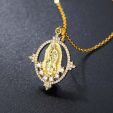 Saint Mary Pendant Necklace in Gold