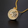 Iced Roaring Leopard Round Pendant in Gold