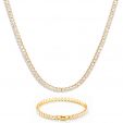 Iced 5mm Women Tennis Chain Necklace in White Gold