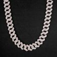 Iced 20mm Pink & White Miami Cuban Chain with Big Box Clasp
