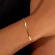 Women's 2mm Herringbone Bracelet in Gold