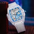 40mm Silicone Transparent Strap Sport Quartz Watch