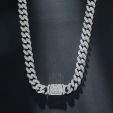 12mm 20" Initial Letter Iced Miami Cuban Chain in White Gold
