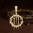 Micro Paved Crown Of Thorns with Nails Pendant
