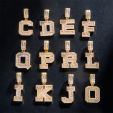 Baguette A to Z Initials Letters Pendants in Gold