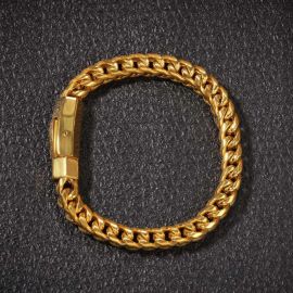 8mm 8" 18K Gold Finish Franco Bracelet