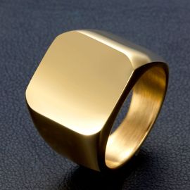18K Gold Finish Stainless Steel Ring