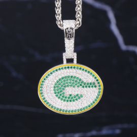 Iced Greatness Logo Pendant in White Gold