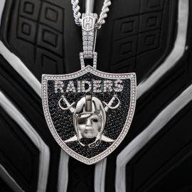 Iced Pirate’s Face Pendant in White Gold