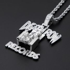 Iced Records Pendant in White Gold