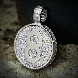 Iced Double Side Memorial Pendant