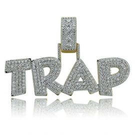Iced TRAP Pendant in Gold