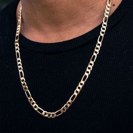 5mm Figaro Chain Set in Gold