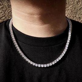 6mm Tennis Necklace in White Gold