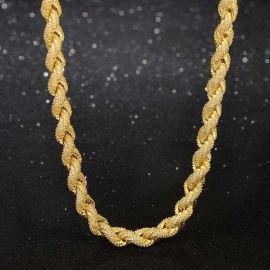 8mm 18K Gold Iced Rope Chain