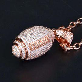Iced American Football Pendant in Rose Gold