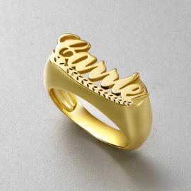 Personalized Script Name Rings
