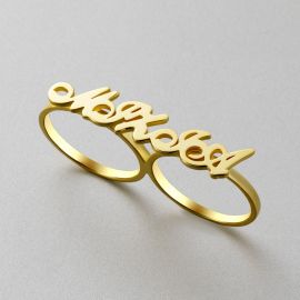 Personalized Two Finger Name Rings