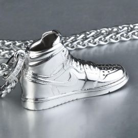 Fashion Shoes Pendant in White Gold